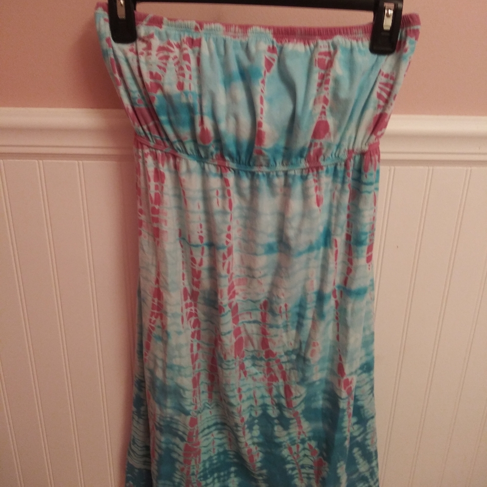Hard Tail Strapless Tie Dye Dress